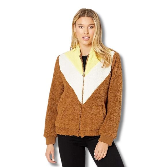 UGG Annalise Teddy Jacket, Chestnut Multi S - Sherpa, Retro, Bomber - Picture 1 of 12